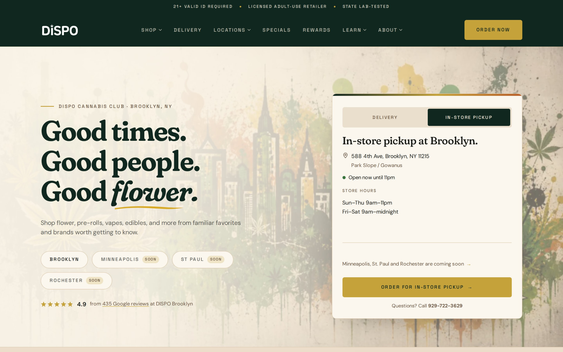 Dispo website after the rebuild